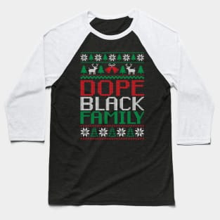 African American Ugly Christmas Sweater, Dope Black Family Baseball T-Shirt